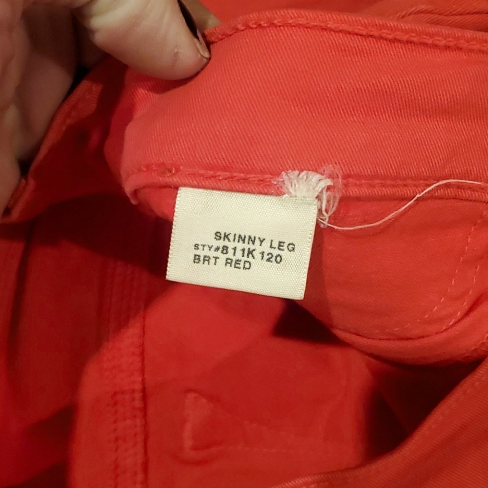 ❤ J BRAND RED LIGHTWEIGHT SUMMER SKINNY LEGGING JEANS, 0 (25) - Picture 3 of 7